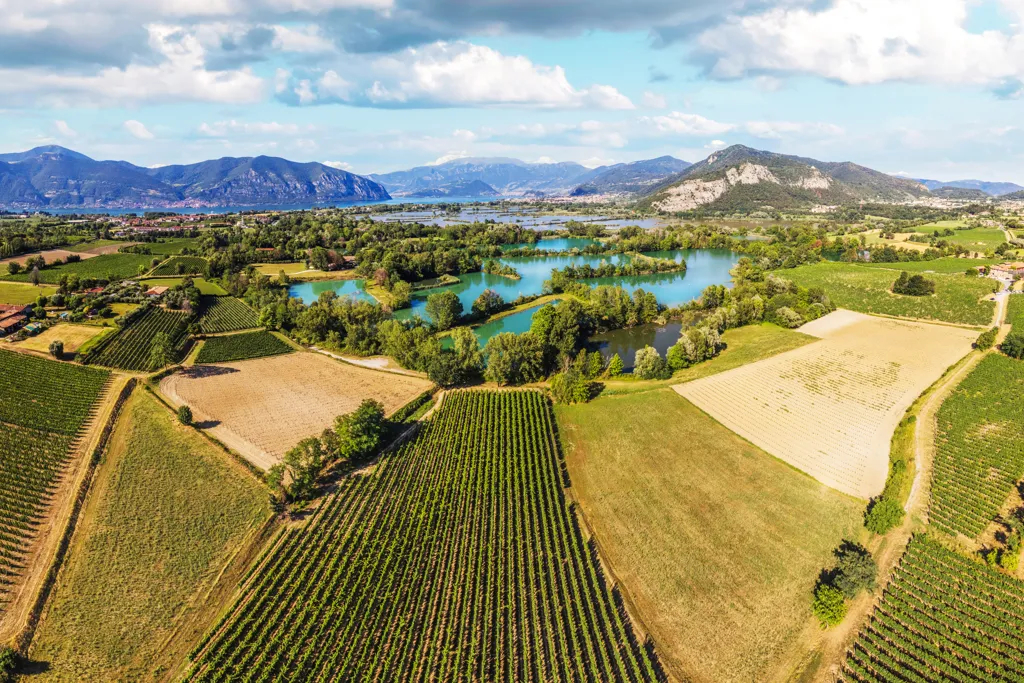 Beautiful landscape of Lombardy wine region