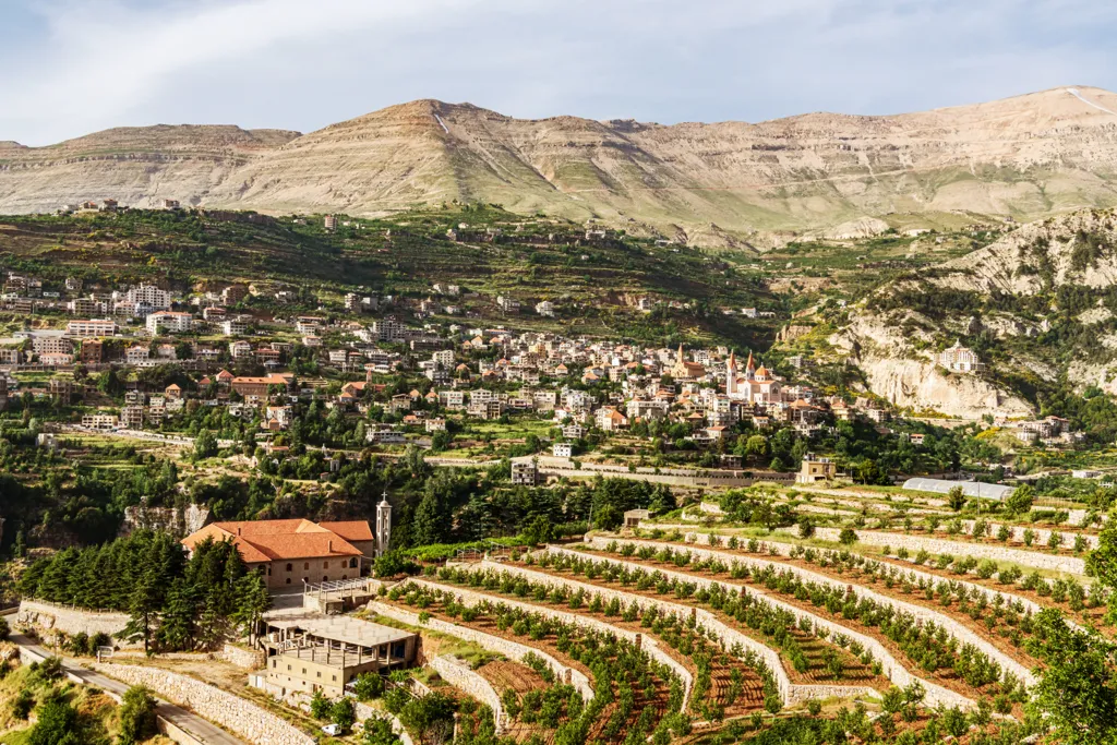 Beautiful landscape of Mount Lebanon wine region