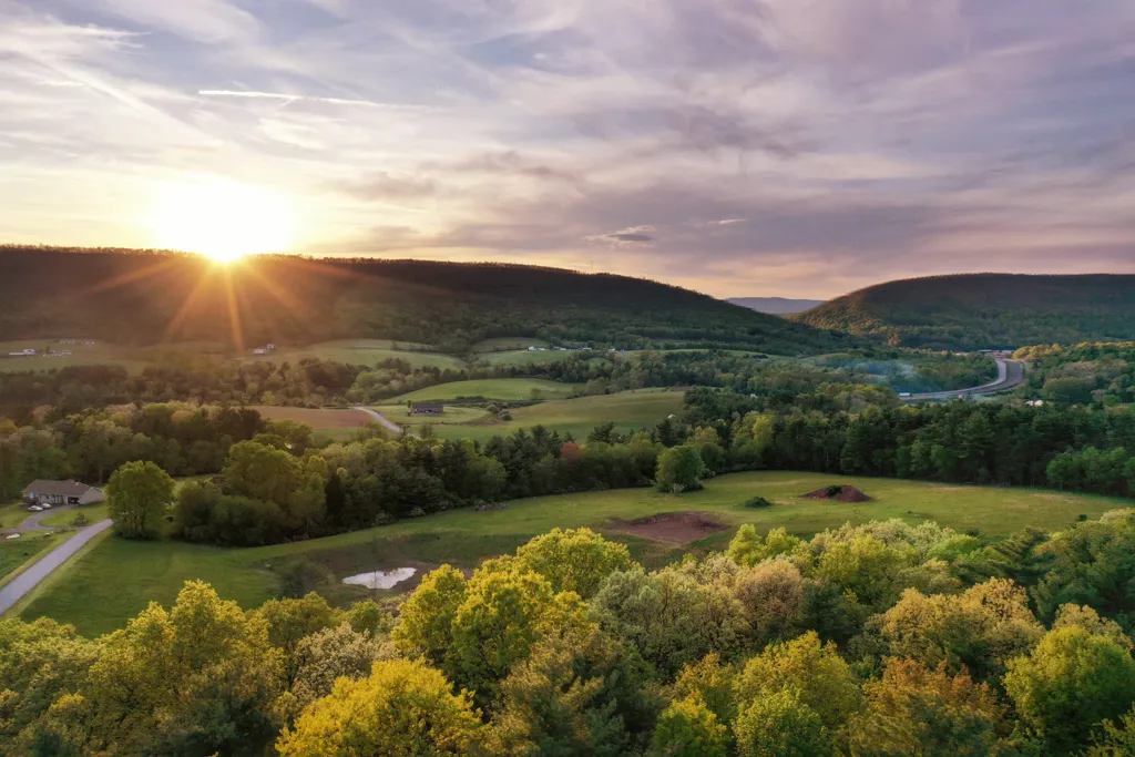 Beautiful landscape of Pennsylvania wine region