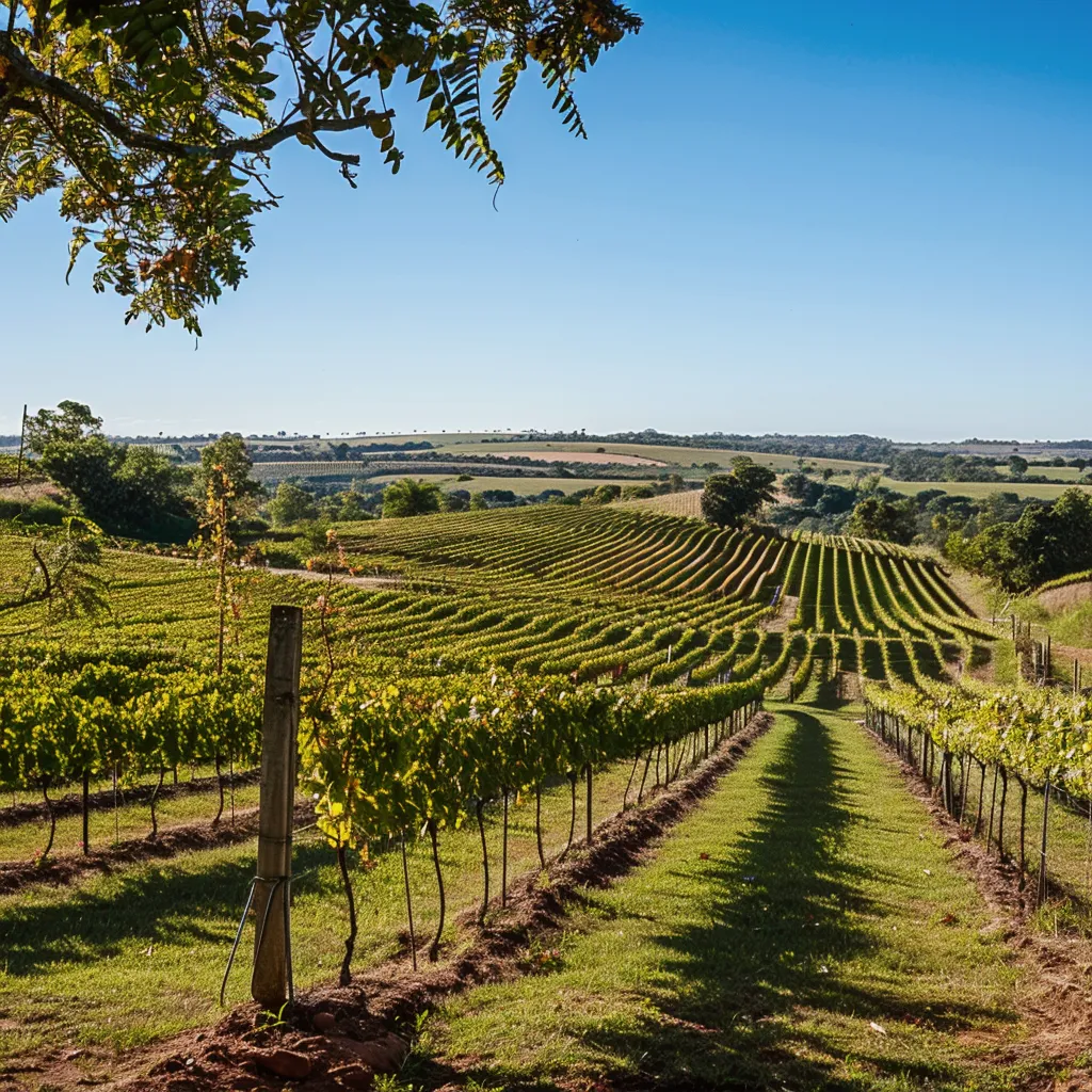 Beautiful landscape of Vale dos Vinhedos wine region