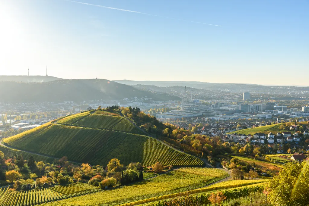 Beautiful landscape of Wurttemberg wine region